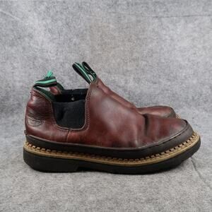 Georgia Boot Mens 9 Giant Romeo Slip On Leather Work Casual Slip Resistant Brown